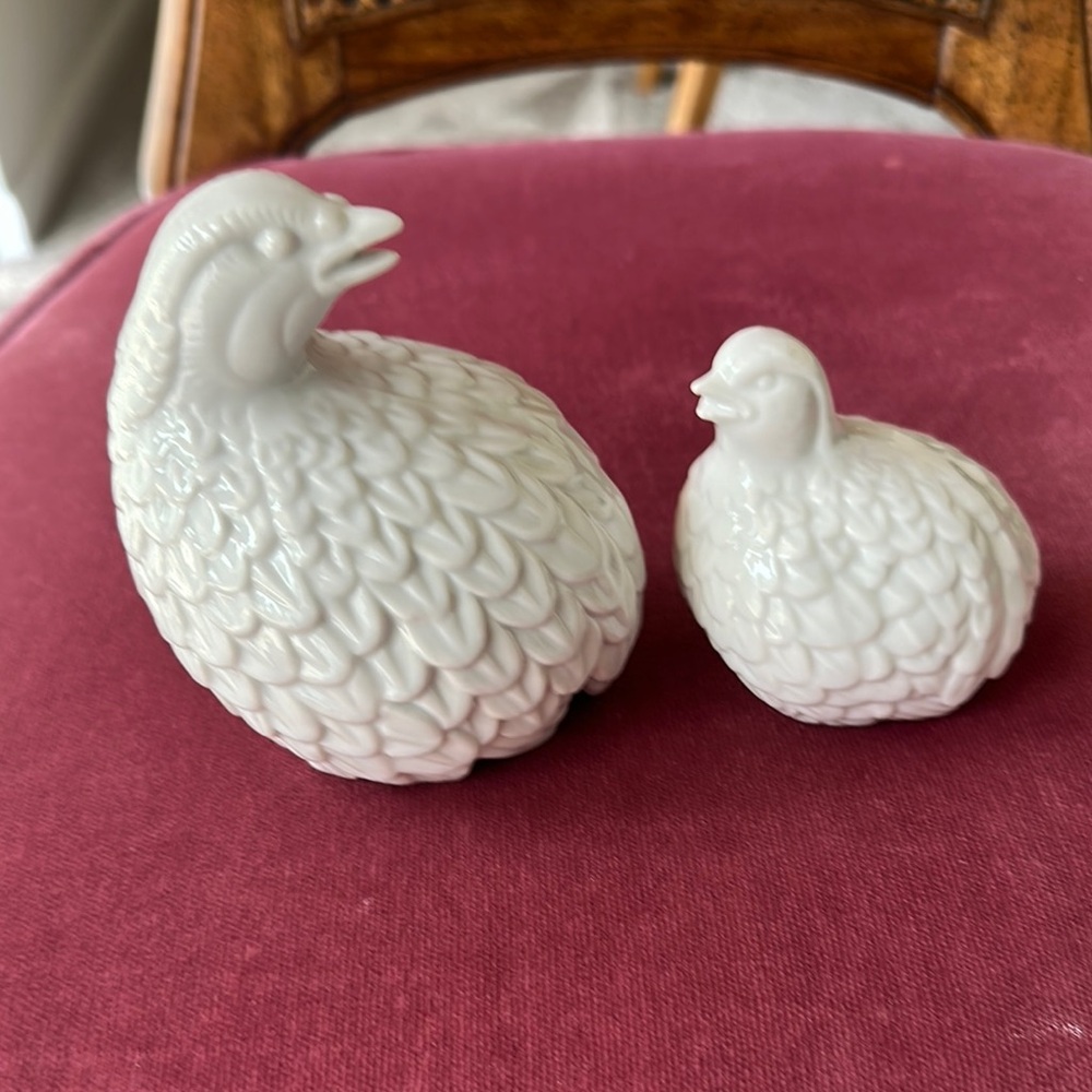 Vintage HomeCo ceramic Quail figurines made in Japan